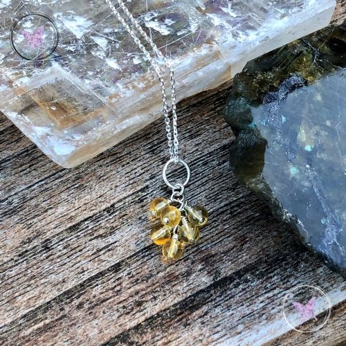 Citrine Cluster November Birthstone Necklace